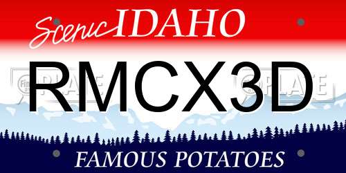 RMCX3D Idaho License Plate