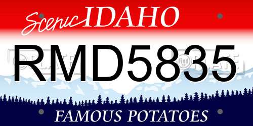 RMD5835 Idaho License Plate