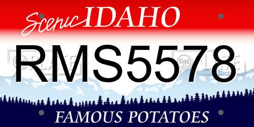 RMS5578 Idaho License Plate