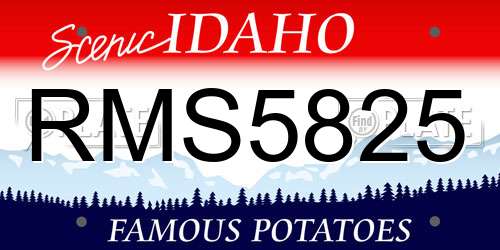 RMS5825 Idaho License Plate
