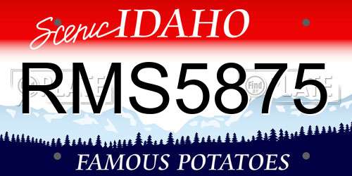 RMS5875 Idaho License Plate