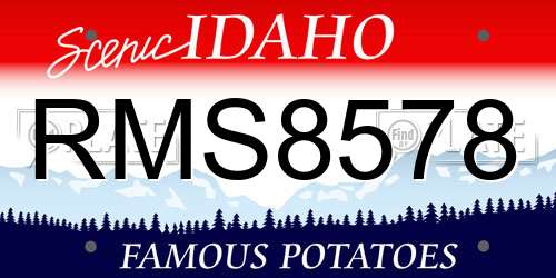 RMS8578 Idaho License Plate
