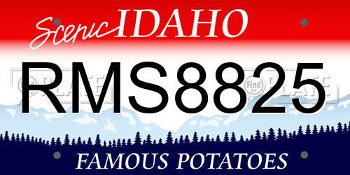 RMS8825 Idaho License Plate