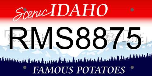 RMS8875 Idaho License Plate