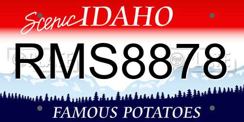 RMS8878 Idaho License Plate
