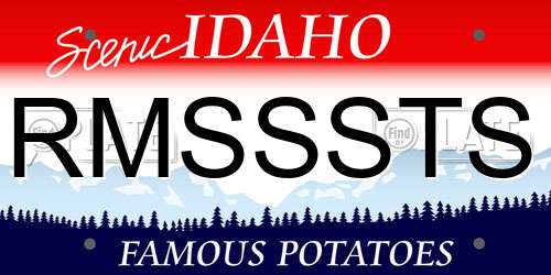 RMSSSTS Idaho License Plate