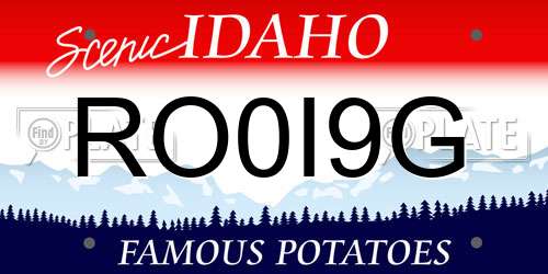 RO0I9G Idaho License Plate