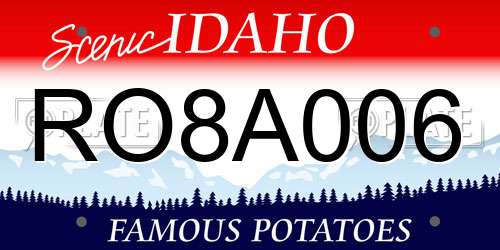 RO8A006 Idaho License Plate