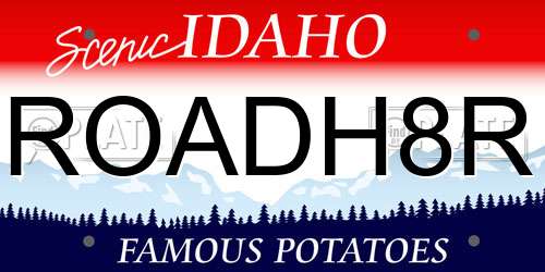 ROADH8R Idaho License Plate
