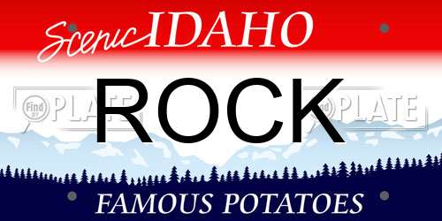 ROCK Idaho License Plate