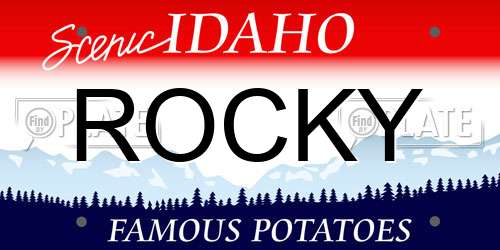 ROCKY Idaho License Plate