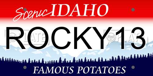 ROCKY13 Idaho License Plate
