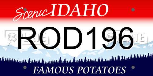 ROD196 Idaho License Plate
