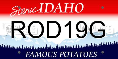 ROD19G Idaho License Plate