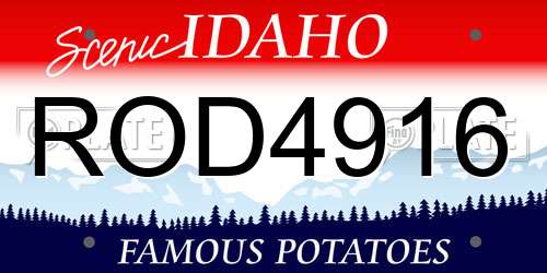 ROD4916 Idaho License Plate