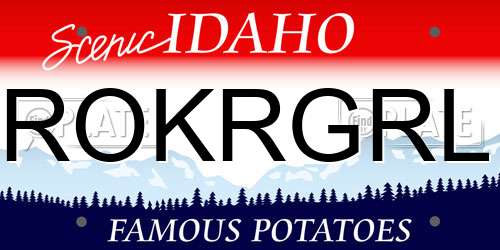 ROKRGRL Idaho License Plate