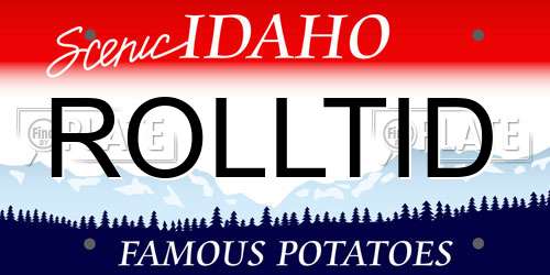 ROLLTID Idaho License Plate