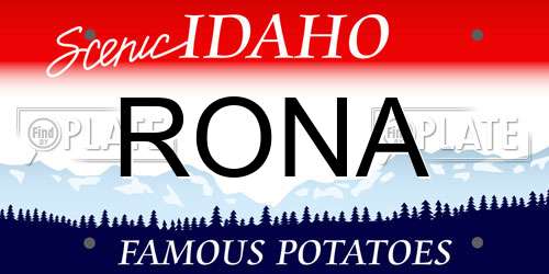 RONA Idaho License Plate