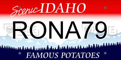 RONA79 Idaho License Plate