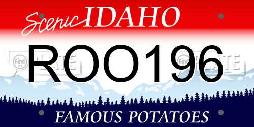 ROO196 Idaho License Plate