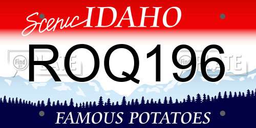 ROQ196 Idaho License Plate