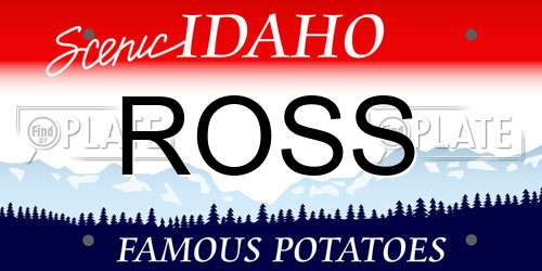 ROSS Idaho License Plate
