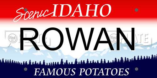 ROWAN Idaho License Plate