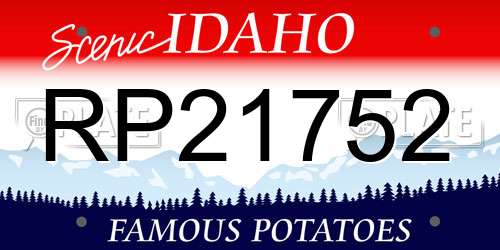 RP21752 Idaho License Plate