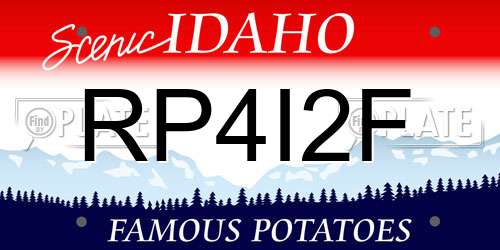 RP4I2F Idaho License Plate