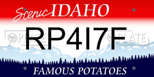 RP4I7F Idaho License Plate