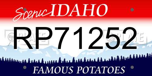 RP71252 Idaho License Plate