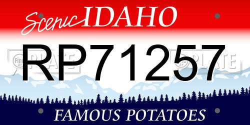 RP71257 Idaho License Plate