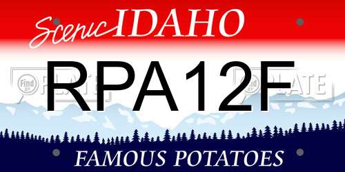 RPA12F Idaho License Plate