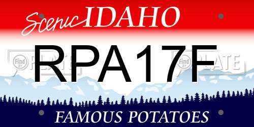 RPA17F Idaho License Plate