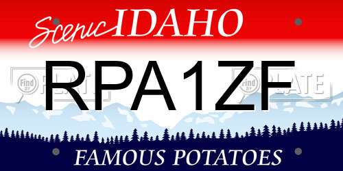 RPA1ZF Idaho License Plate
