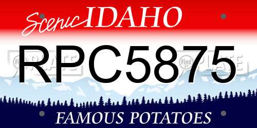 RPC5875 Idaho License Plate