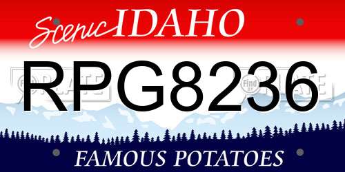 RPG8236 Idaho License Plate