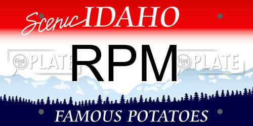 RPM Idaho License Plate
