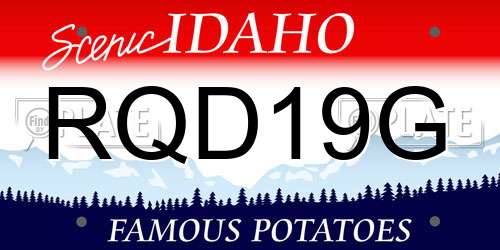RQD19G Idaho License Plate