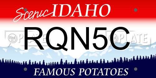 RQN5C Idaho License Plate