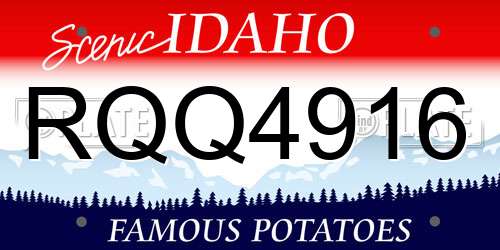 RQQ4916 Idaho License Plate