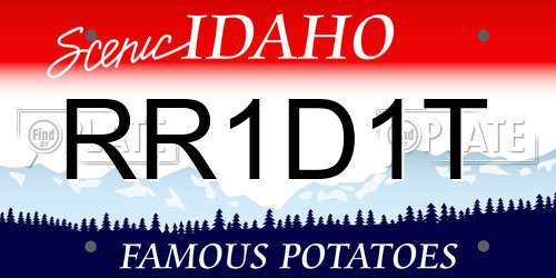 RR1D1T Idaho License Plate