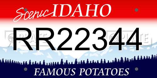 RR22344 Idaho License Plate