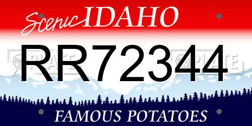 RR72344 Idaho License Plate