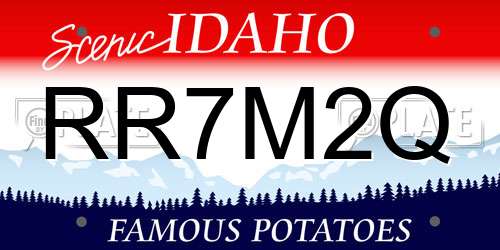 RR7M2Q Idaho License Plate