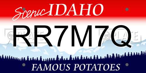 RR7M7Q Idaho License Plate