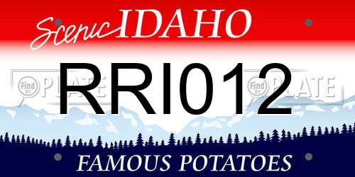 RRI012 Idaho License Plate