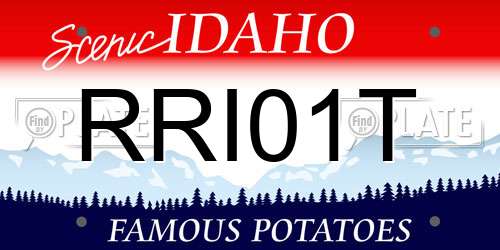 RRI01T Idaho License Plate