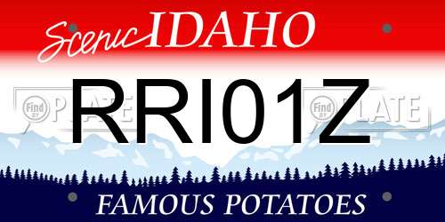 RRI01Z Idaho License Plate