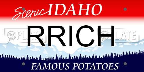RRICH Idaho License Plate
